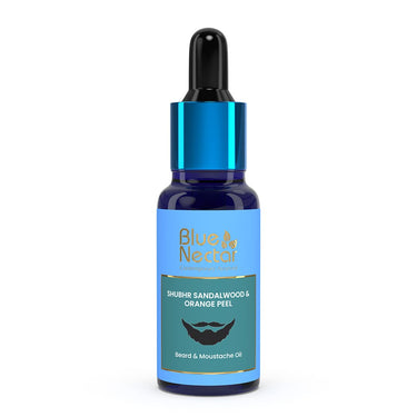 Blue Nectar Beard Oil for Men, Natural Moustache and Beard Growth Oil and Beard Softener for softer, dandruff free and itch free beard in Sandalwood & Orange Peel Aroma